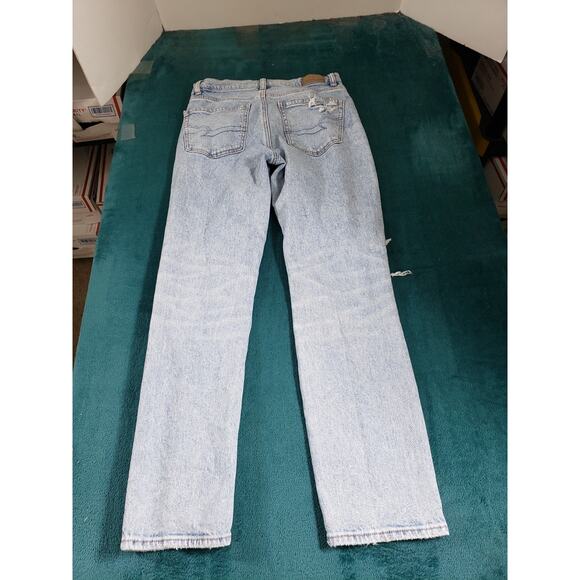 American Eagle Jeans Size 0 Womens Blue Stretch Pants High Rise Ankle Straight - Picture 12 of 14